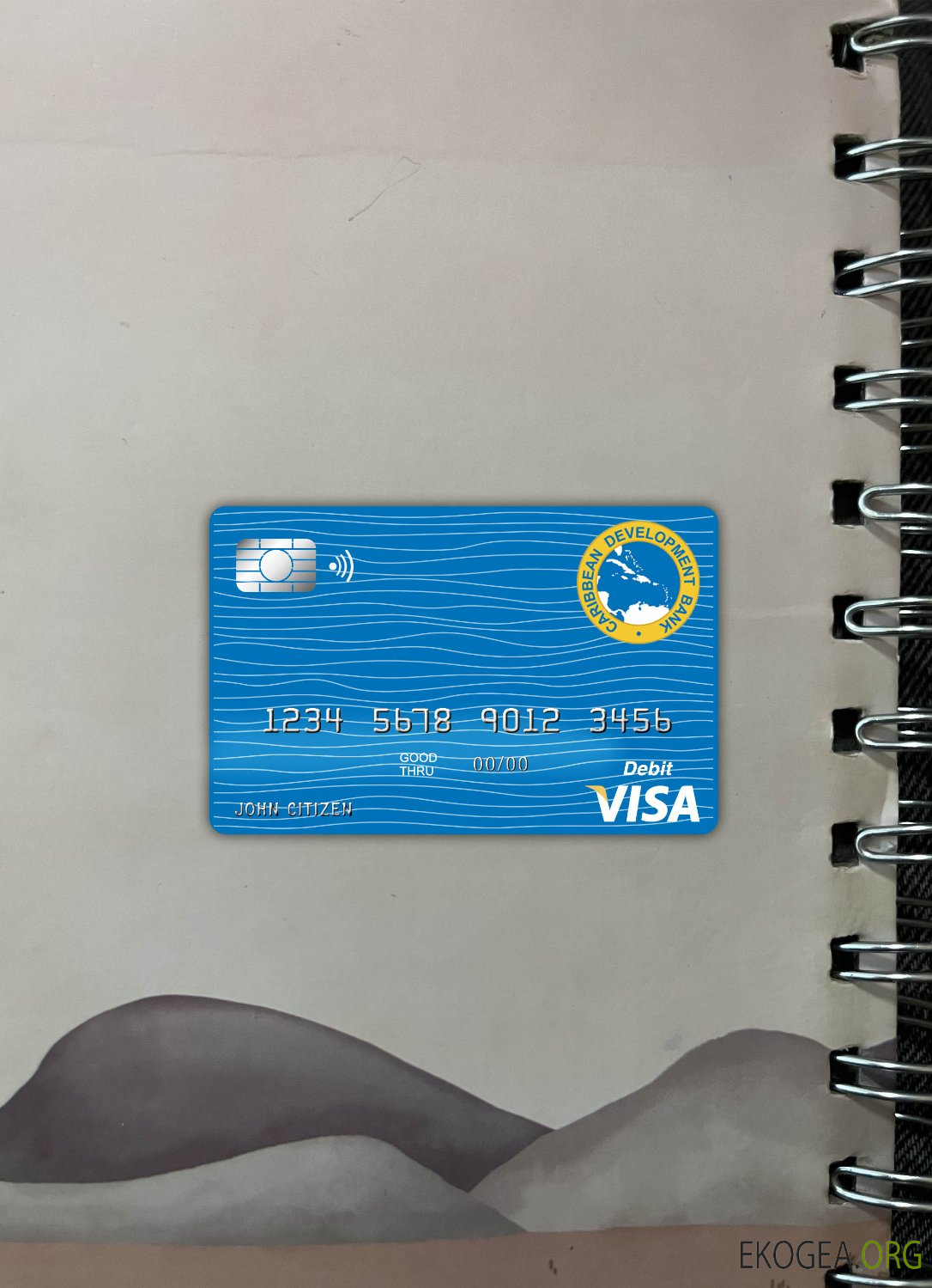 Banque de développement des Caraïbes de la Barbade carte visa photolook de débit , avant